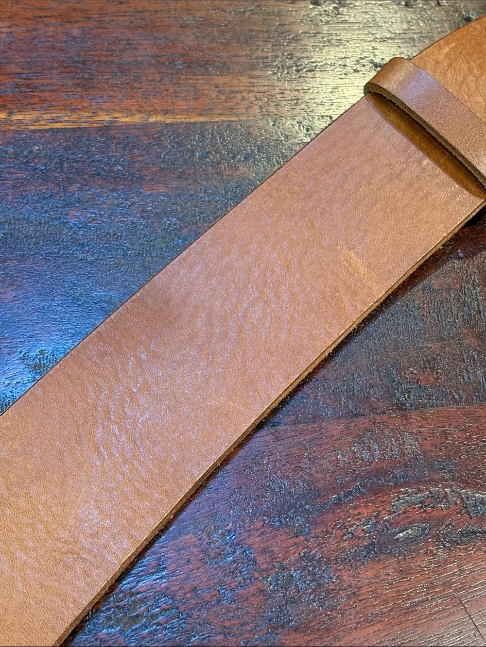 Vintage Ralph Lauren Equestrian Western Wide Leather Horseshoe Buckle Belt Small